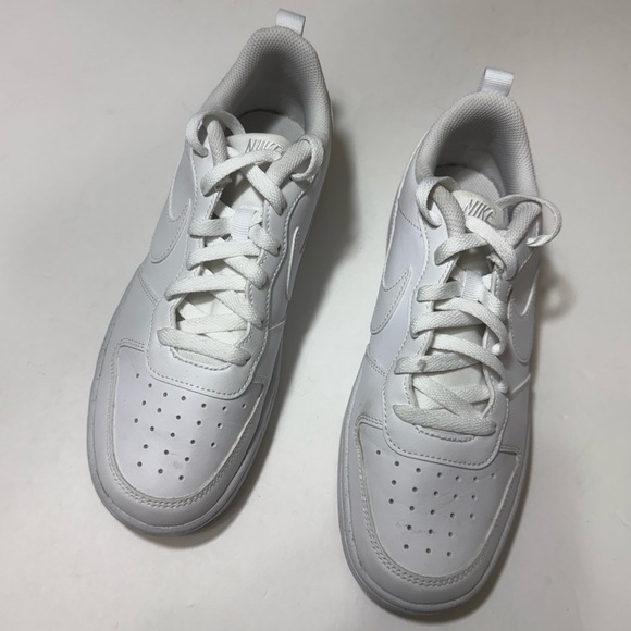Nike Court Borough Low 2 “Triple White” Big Kid Size 7Y Sneakers - Picture 3 of 16